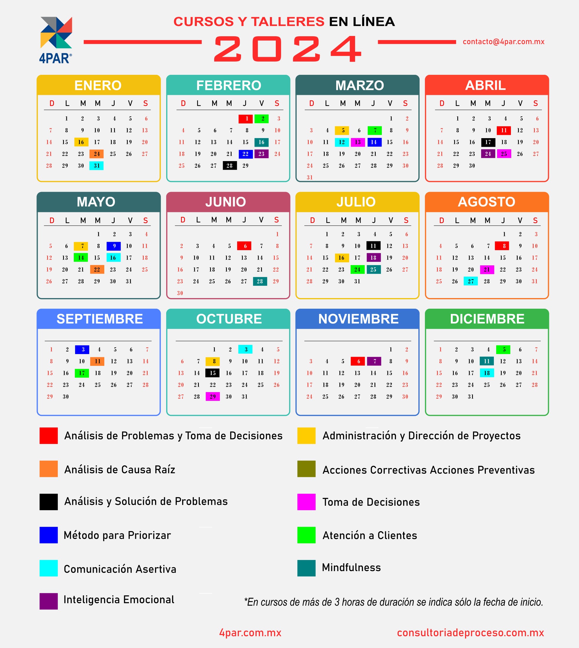 Calendario de capacitación empresarial 2020